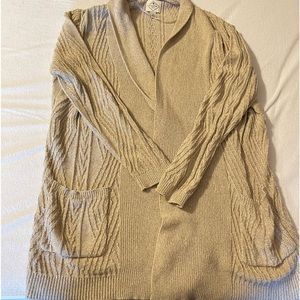 Womens cardigan cotton blend cream color